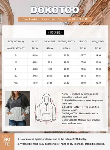 Miniatura 6 de Dokotoo - Sudadera con capucha para mujer, mullida, abrigada, informal, holgada, con bolsillos, ropa de exterior, tallas S-XXL