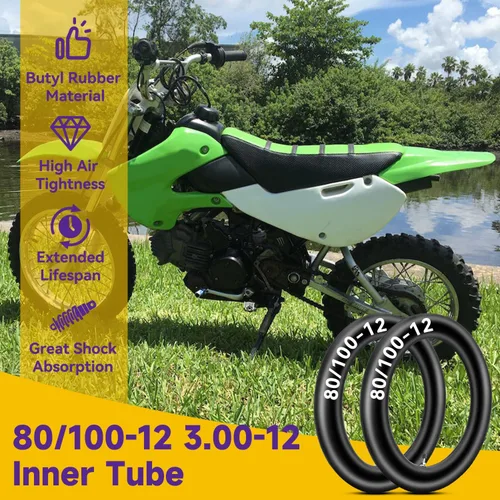Miniatura 3 de HIAORS 3.00-12 80/100-12 Tubo interior de 12 pulgadas Válvula recta Innertube para 70cc 90cc 110cc 125cc CRF70 XR CRF 70 KLX 110 DRZ 110 TTR 90 Pit