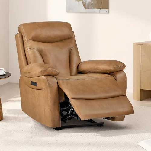 KISLOT Power Recliner Chair Wall Hugger Recliner with Adjustable Headrest and Footrest Dual Motor Electric Faux Leather Reclining Sofa with