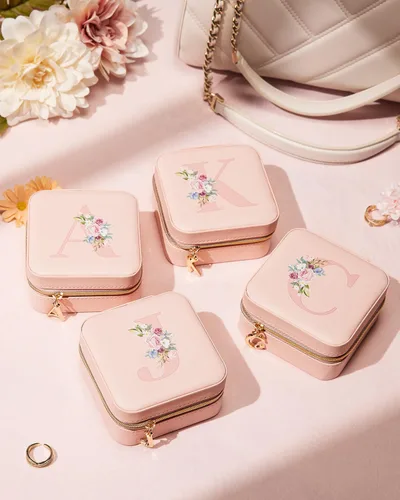 Miniatura 2 de Enthralite Joyero de viaje personalizado, artículos esenciales de viaje para mujeres, organizador de viaje pequeño, joyero para collares, aretes