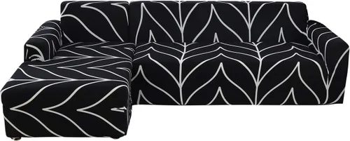 MIFXIN Fundas de sofá modulares en forma de L, 2 piezas, elásticas tipo L, para sofá o sillón, protector de muebles para sala de estar, mascotas,