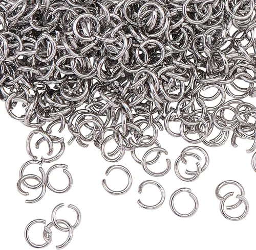 Miniatura 16 de DanLingJewelry 1000 anillos de salto abiertos de acero inoxidable 304 calibre 17 de 0.394 in para hacer joyas, conectores de joyería, encontrar