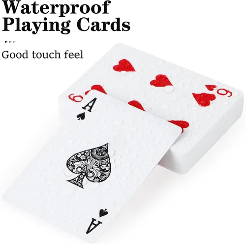 Miniatura 2 de Cartas de Juego de Plástico Impermeables 2 Paquetes, Mazos de Cartas de Póquer para Adultos, Tamaño Póquer Índice Regular, Adecuadas para Varios