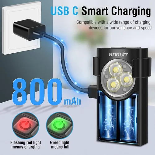 Miniatura 9 de BORUIT V10 Pequeño llavero potente linterna y V7 LED mini linterna con clip