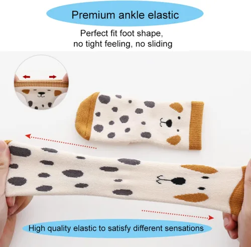 Miniatura 3 de Calcetines de bebé antideslizantes para niños pequeños, calcetines cálidos gruesos antideslizantes para niñas y niños recién nacidos, 5 pares