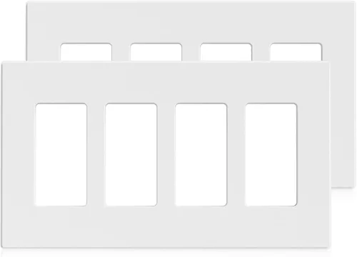 Miniatura 21 de ELEGRP Placas decorativas de pared de 3 segmentos sin tornillos, cubierta de placa frontal termoplástica irrompible para interruptor de toma