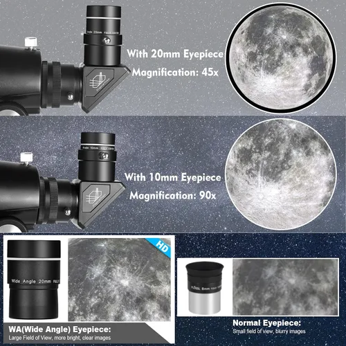 Miniatura 4 de Telescopio Celticbird para adultos de alta potencia, telescopios de viaje para principiantes de astronomía para adultos Regalos, apertura de 80mm
