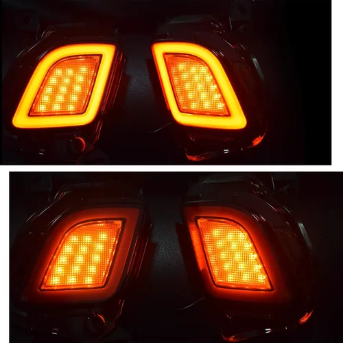 Miniatura 6 de GeeGee Conjunto de luz antiniebla de parachoques trasero LED de lente roja, compatible con Toyota Highlander 2015-2018, funciona como lámpara