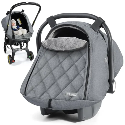 Miniatura 8 de Orzbow Funda de asiento de automóvil de invierno para bebé Funda de asiento de automóvil para bebé Toldo impermeable para asiento de coche