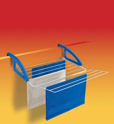 Miniatura 3 de Metaltex Bries - Aireador de lavandería con ala plegable, revestimiento epotherm, azul, blanco