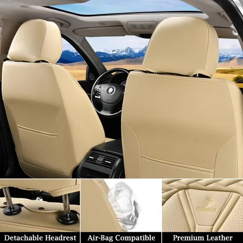 Miniatura 3 de FLORICH Fundas de asiento para automóviles, fundas de asiento impermeables, fundas de asiento de cuero para automóvil, paquete de 2, protector