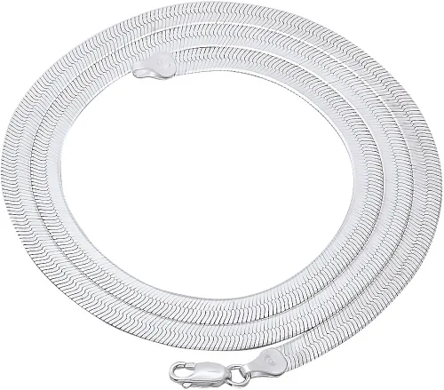Miniatura 5 de 3mm-14mm Solid .925 Sterling Silver Flat Herringbone Chain Necklace or Bracelet