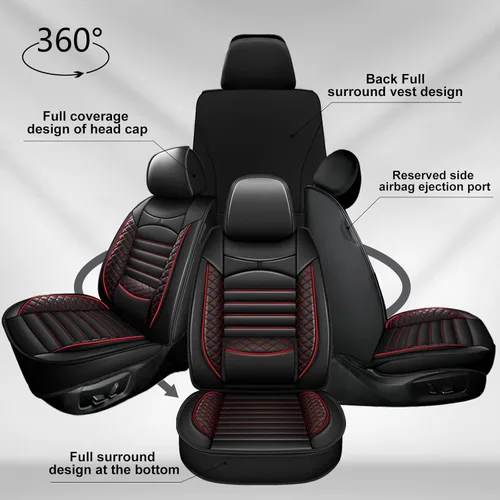 Miniatura 7 de Fundas de asiento de auto para Ford Fusion 2010-2020: juego completo de fundas protectoras de asiento impermeables de piel sintética compatible