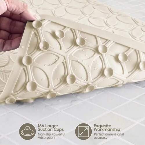 Miniatura 3 de Alfombrilla de Bañera Antideslizante con Ventosas - 100% Goma para Baño Texturizada para Seguridad en Bañera y Ducha - Suave al Tacto - Libre