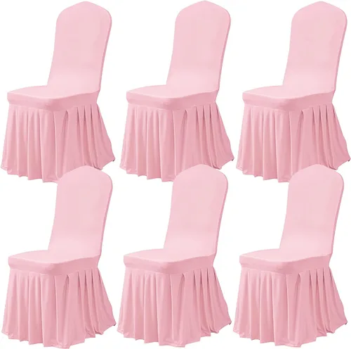 Miniatura 47 de Dimatic Juego de 2 fundas elásticas para sillas de comedor, fundas Parsons con falda, de elastano súper ajuste, funda protectora de asiento para Azul