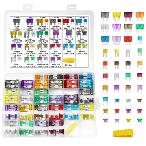 Miniatura 13 de MuHize Kit de fusibles de hoja – Surtido de 200 fusibles de hoja estándar (2A 3A 5A 7.5A 10A 15A 20A 25A 30A 35A), repuesto para marino, barco, RV