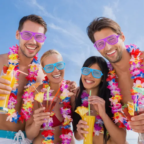Miniatura 3 de Hooqict Paquete de 15 lentes de persiana de los años 80 y 90, regalos de fiesta de neón para niños y adultos, suministros de cumpleaños, accesorios