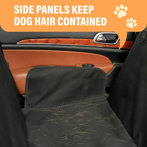 Miniatura 7 de Active Pets Funda Impermeable Tipo Hamaca Estándar para Asiento de Automóvil, Se Adapta a Sedanes, Hatchbacks, Crossovers, Cupés, Vehículos Naranja