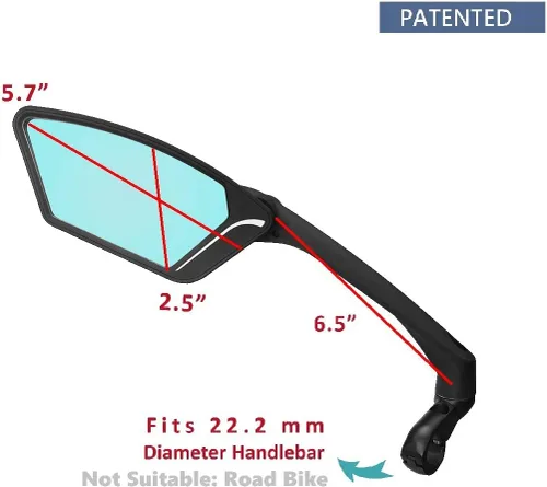 Miniatura 2 de Nueva lente de vidrio resistente a los arañazos, espejo de bicicleta para manillar, espejo retrovisor seguro giratorio, espejo de bicicleta, ME-010