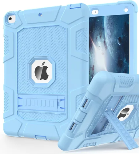 Miniatura 19 de Fundas para iPad de 6ª Generación, Funda de 5ª Generación, Air 2 de 9.7 Pulgadas a Prueba de Golpes, Resistente, Funda Protectora con Pata de Negro