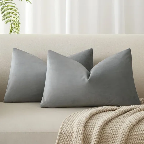 Miniatura 89 de Juspurbet - Juego de 2 fundas decorativas de terciopelo para cojines, fundas suaves para sofá, cama o sillón con cremallera oculta, para sala