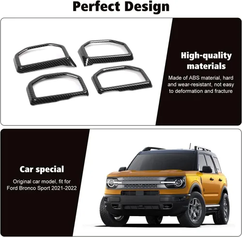 Miniatura 4 de RT-TCZ Kit de anillo de decoración de aire de fibra de carbono, accesorios interiores para Ford Bronco Sport 2021 2022