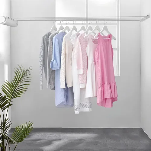 Miniatura 7 de Tendedero retráctil para exteriores para interiores y exteriores, secadora de ropa flexible de plástico, colgador de cuerda telescópica de plástico