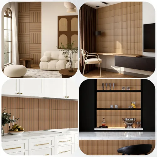 Miniatura 6 de 10 paneles de pared de listones de madera para despegar y pegar, paneles de pared decorativos de 12 x 12 pulgadas, paneles autoadhesivos con textura