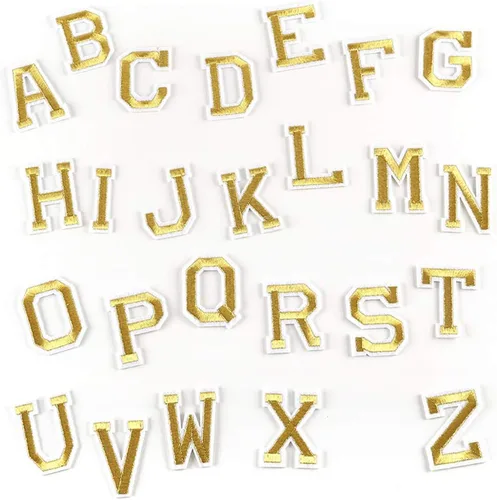 Miniatura 2 de Parches para planchar con texto en inglés «Letras de la A a la Z», para decorar parches de reparación para sombreros, chaquetas, camisas, chalecos