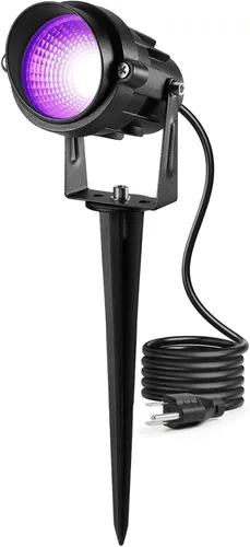 Luz negra para exteriores, luz de Halloween, luz LED negra para exteriores, luz negra, impermeable, foco de 120 V, luz morada, luces negras de
