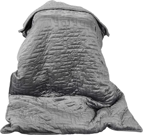 Miniatura 7 de Nova Microdermabrasion Manta con peso (48 x 72 pulgadas, 15 libras para 130-170 libras, color gris) Manta pesada para adultos y niños Algodón