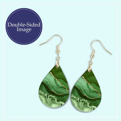 Miniatura 23 de Dangle Earrings for Women Colorful Dangling Drop Statement Jewelry Printed MDF Wood Teardrop Double Side Print Handmade by The Painted Pug