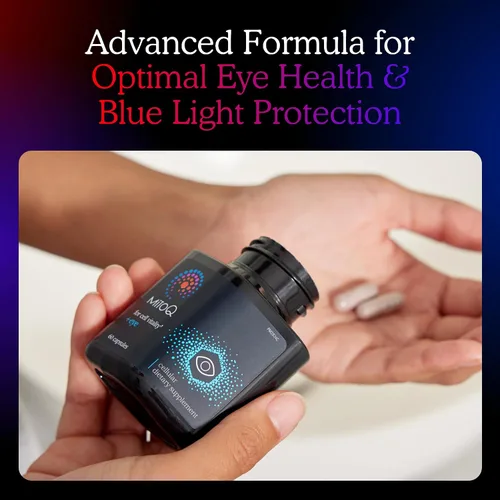 Miniatura 3 de MitoQ +Eye – Suplemento de salud ocular con luteína y zeaxantina (proporción 5: 1), arándano, corteza de pino marítimo, zinc, mitoquinol Apoya
