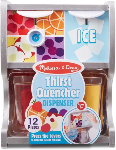 Miniatura 3 de Melissa & Doug - Dispensador de bebidas de madera con tazas, inserciones de jugo, cubitos de hielo (10 unidades)