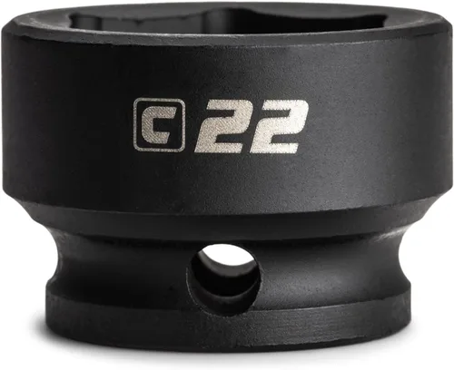 Capri Tools 22 mm Enchufe de impacto corto, 3/8 pulg. de transmisión, 6 puntas, métrico