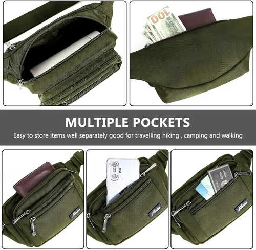 Miniatura 3 de Bolsa de Cintura Riñonera para Hombres y Mujeres Bolsa de Cadera con Correa Ajustable para Exteriores Entrenamiento Viajes Casual Correr Senderismo