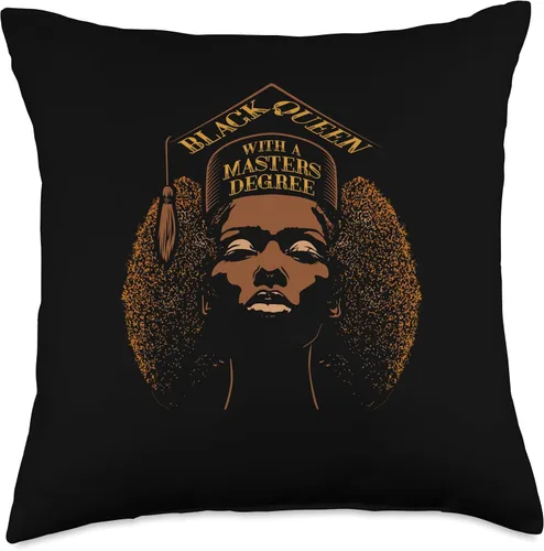 Miniatura 5 de Black African American Pride Graduate Black Queen Degree, Masters - Almohada de graduación, 16 x 16 pulgadas, multicolor