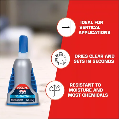 Miniatura 4 de Loctite Super Glue Gel Control, transparente, botella de 0.14 onzas líquidas, paquete de 3