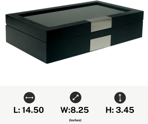 Miniatura 7 de Decorebay Caja de reloj ejecutivo de madera con valet carteracinturón organizador de caja de gemelos (memoria dulce)