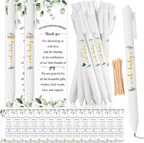 Miniatura 9 de Tenceur Juego de 30 bolígrafos retráctiles de tinta negra para invitados de boda en la playa, regalos de boda, regalos de boda, suministros