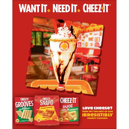 Miniatura 10 de Cheez-It Galletas de queso, galletas horneadas, aperitivos de oficina y niños, calientes y picantes, caja de 5.25 libras (12 cajas)