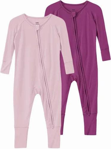 Miniatura 22 de Pijama de viscosa de bambú sin pies para niños y niñas, pijamas con cremallera para dormir y jugar, mameluco - 0-24 meses