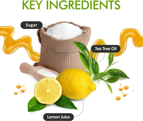 Miniatura 9 de MOOM - Kit de depilación de cera de azúcar orgánica para axilas, cara y bikini, infundido con aceite de árbol de té, incluye tiras de cera
