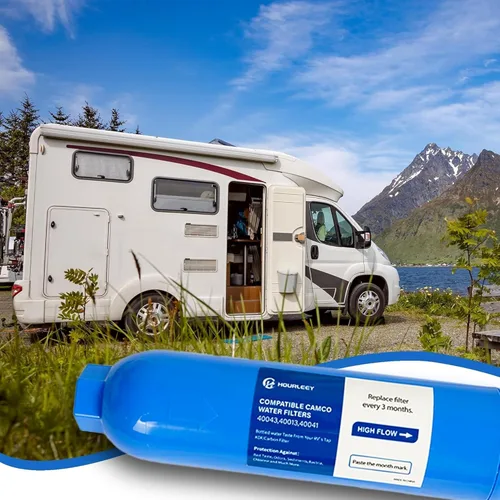 Miniatura 6 de Hourleey Paquete de 2 filtros de agua en línea para caravana, reduce el mal sabor, olores, óxido, fluoruro, cloro y sedimentos en agua potable