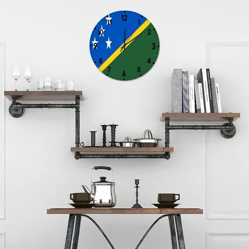 Miniatura 643 de Cheyan Reloj de pared con bandera de Canadá de 12 pulgadas, silencioso, sin tictac, de PVC, funciona con pilas, reloj redondo decorativo, regalo