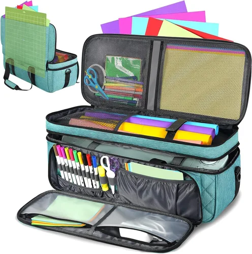 YOREPEK Funda de transporte para Cricut Maker 4, Maker 3, Explore 4, Explore 3, Air 2, funda antipolvo para máquina troquelada, bolsa de viaje Verde