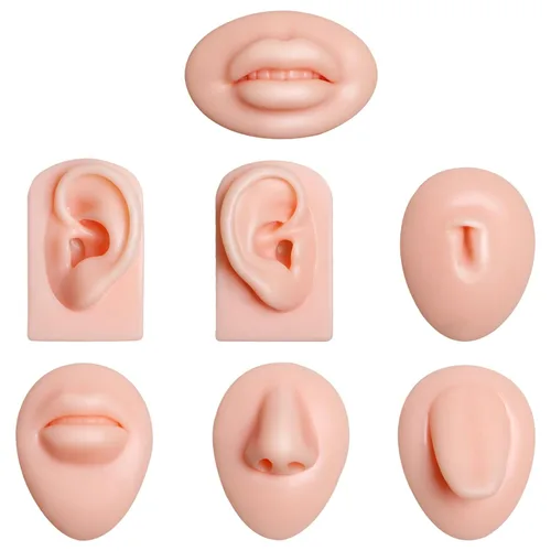 Miniatura 11 de Modelo de cejas de silicona, modelo de piezas del cuerpo de práctica de piercing, modelo de exhibición de cejas para práctica de piercing