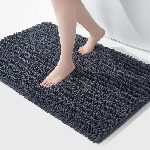 Miniatura 15 de FLOLEOPA Alfombras de Baño de Microfibra de Felpa Suave, Alfombras de Baño Absorbentes Antideslizantes Lavables a Máquina, Tapetes de Baño para Beige
