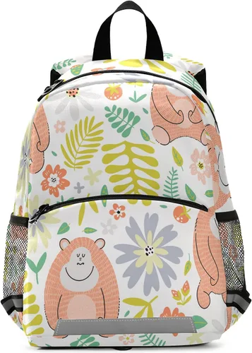 beeplus Mochila de hipocampo azul para preescolar con correa de seguridad, correa para el pecho, bolsa escolar para niños y niñas, blanco3, Mochilas