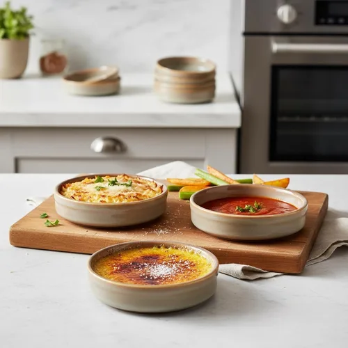 Miniatura 6 de ONEMORE Ramekins - Juego de 6 moldes aptos para horno, 4 onzas, cuencos de cerámica para souffle, natillas, salsa de inmersión, postre, microondas